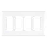 Cooper Wiring Devices 9524WS Aspire Screwless Wallplate, 4-Gang, White Satin