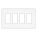 EATON Wiring PJS264W Decorator Screwless Wallplate, 4-Gang, White