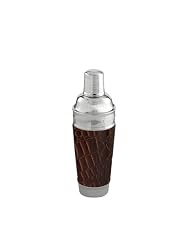 Croc Brown Leather Martini Shaker