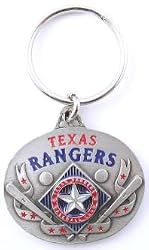 Texas Rangers Oval Pewter Keychain