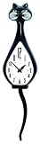 Animated Simone Cat Clock - Black