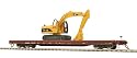 MTH 80-98025 BNSF 60' Wood Deck Flat Car w/315C Hydraulic Excavator -