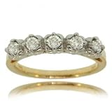 Ladies 14KT Two tone Gold Anniversary Ring w/ Diamond