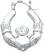 White-gold Claddagh Hoop Earrings Jewelry New |E