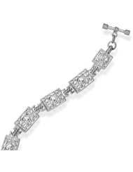 7.5" Rectangle Filigree Link Bracelet