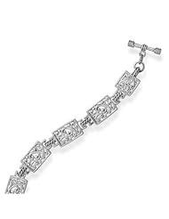 7.5" Rectangle Filigree Link Bracelet