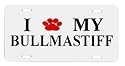 Bullmastiff Paw Love Dog Vanity Auto License Plate