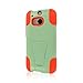 HTC One M8 Case, MPERO IMPACT X Series Dual Layered Tough Durable Shock Absorbing Silicone Polycarbonate Hybrid Kickstand Case for One M8 [Perfect Fit & Precise Port Cut Outs] - Coral / Mint
