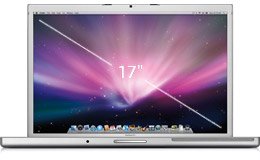 Apple Macbook Pro Business Notebook - 2.5GHz Intel Core 2 Duo, 4GB DDR2 ,250GB SATA HD , SuperDrive (DVDR DL/DVDRW/CD-RW), AirPort Extreme Wi-Fi wireless networking (based on IEEE 802.11n draft specification); IEEE 802.11a/b/g compatible,Bluetooth 2.1 + EDR, 10/100/1000BASE-T Gigabit Ethernet , NVIDIA GeForce 8600M GT , 17-inch (diagonal), 1680 by 1050 resolution, TFT widescreen, Built-in iSight camera, DVI, VGA, Mac OS X v10.5 Leopard