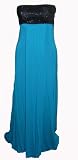 Teal, Streapless Maxi Dress, 14