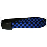 Checker - Black and Neon Blue Web Belt
