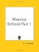 Book Masonry Defined, Part 1