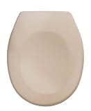 Wenko 17452100 WC-Sitz Bergamo - verstellbare, rostfreie Edelstahlbefestigung, Duroplast, beige