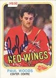 Paul Woods, Detroit Red Wings Autographed Card