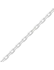Sterling Silver Diamond-cut Open Link Cable Chain - 18 Inch