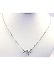 Sterling Silver Sparkling White Topaz Dragonfly Necklace