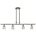Globe Fresco Four-Light Pendant, Satin Nickel with Swirl Globes #61877
