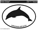 VIRGINIA BEACH DOLPHIN Oval Bumper Sticker