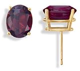 14KT Oval Garnet Earrings