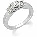 Platinum Three 3 Stone Bridal Anniversary Band Ring