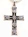 Sterling Silver Gothic Rainbow Moonstone Cross Pendant