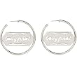 Silver Tone BABY PHAT Script Logo Medium Hoop Earrings
