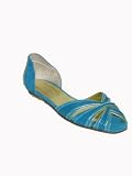 ALEJANDRO INGELMO Rachel Crisscross Suede Flat in Turquoise