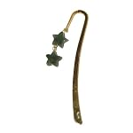 Aventurine Bookmark 01 Green Star Crystal Stone Gold Metal Marker 3.4