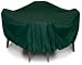Two Dogs Designs 84-Inch Round Table and Chairs Cover, Hunter Green