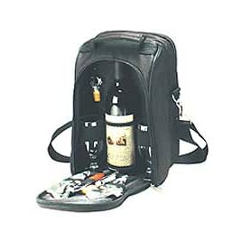 Del Mar Two Person Wine & Cheese Tote in Black