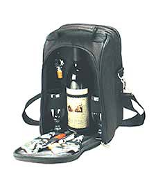 Del Mar Two Person Wine & Cheese Tote in Black