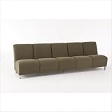 Ravenna Series Armless Five Seat Sofa Finish: Black, Material: Avon Navy Fabric