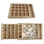 Expandable Jewelry Tray - Rings and Earrings (Natural Wood) (1.2" H x 13.5" W x 8.2" D)