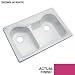 Thermocast Breckenridge 33 x 22 Double Bowl 70-30 Designer Kitchen Sink w/ Ridges Ruby 2 Faucet Holes 46266