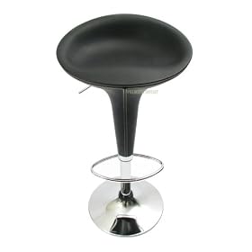 Bombo Modern Bar Stool - Black Leather by Premium Outlet