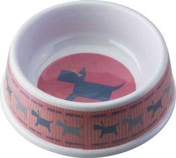 Designer Puppy Love No - Tip Plastic Dish 8" Pink