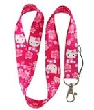 Hello Kitty Pink Lanyard with Flower keychain Holder
