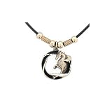 Necklace with Diamond Cut Pewter Dragon Pendant - Earth Spirit Necklace