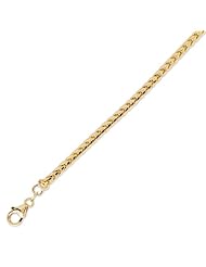 14K Solid Yellow Gold Franco Chain Bracelet 3.7mm (9/64 in.) - 8 in.