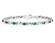 10k White Gold Diamond and Emerald Bracelet