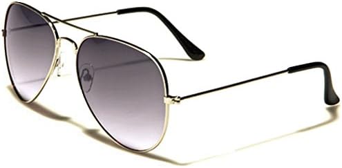 Classic Air Force Aviator Style Sunglasses (Gradient Silver Smoke)