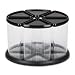 Deflecto 39000104 Six-canister carousel organizer, 6 clear canisters, black lids