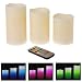 3 Pack Flameless Colour Mood Changing Scented Candles (Remote Control 12 different ambient Colours)