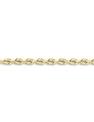 10k Yellow Gold 7in 6mm Handmade D/C Rope Chain Bracelet. Metal Wt- 15.06g