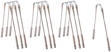 Pack of 10 - Health &amp; Balance Premium Tongue Cleaner Scraper, Stainless Steel - Reduces Toxins &amp; Bacteria on the Tongue, Sterilizable