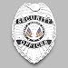 Security Officer Badge - Oval - Eagle Top W/black Scroll