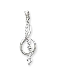 925 Sterling Silver Journey White CZ Charm Pendant
