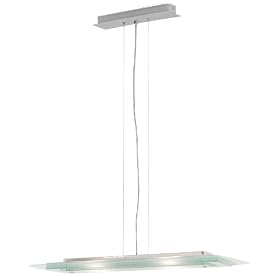 Eglo  88188A Kim-1, Nickel/Clear, 2-Light Pendant Light Fixture