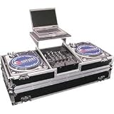 Odyssey FZGSBM12W Flight Zone Glide Style Ata Dj Coffin With Wheels For A 12 Mixer And Two Turntables In Battle Position - B000V0FDY2