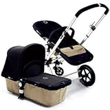 Cameleon Stroller Base in Sand with Black Fabric